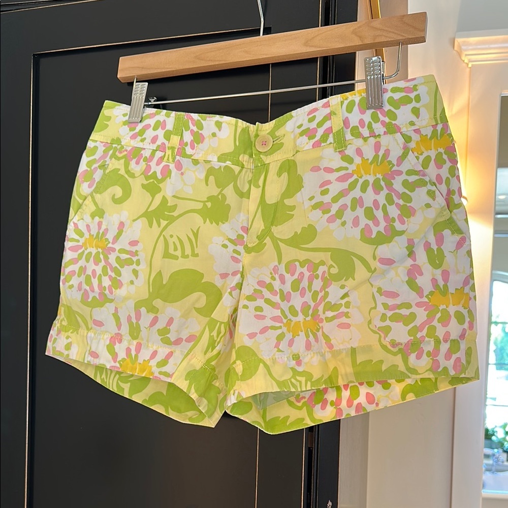 Lilly Pulitzer Green and Pink Bermuda Shorts